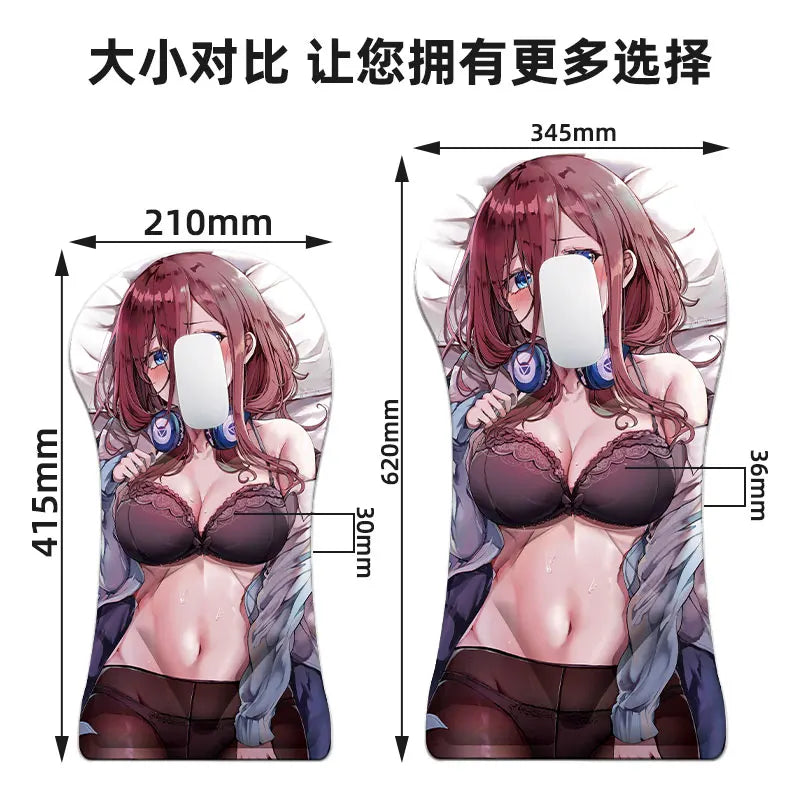 Genshin Impacto Kitagawa Marin Mouse Pad 3D Grande Mouse Pad, Descanso De Pulso Do Braço, Anime Oppai, Azur Lane Sexy PC Gamer