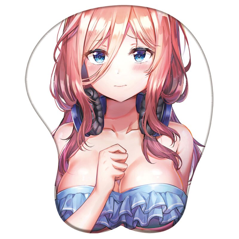 Tapis de souris en silicone 3D Miku Nino Yotsuba The Quintessential Quintuplets Tapis de souris avec bracelet 3D Anime Diy Tapis de souris avec repose-poignet 3D