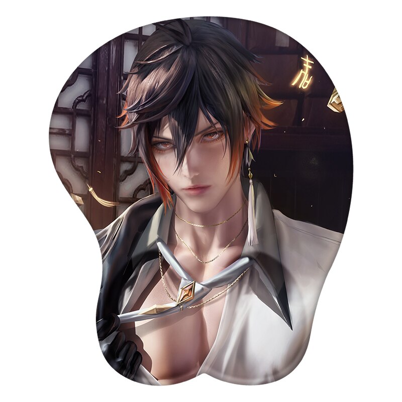 Anime 3D Mouse Pad Zhongli Genshin Impact Wrist Rest Silicone Sexy Creative Gaming Mousepad Mat