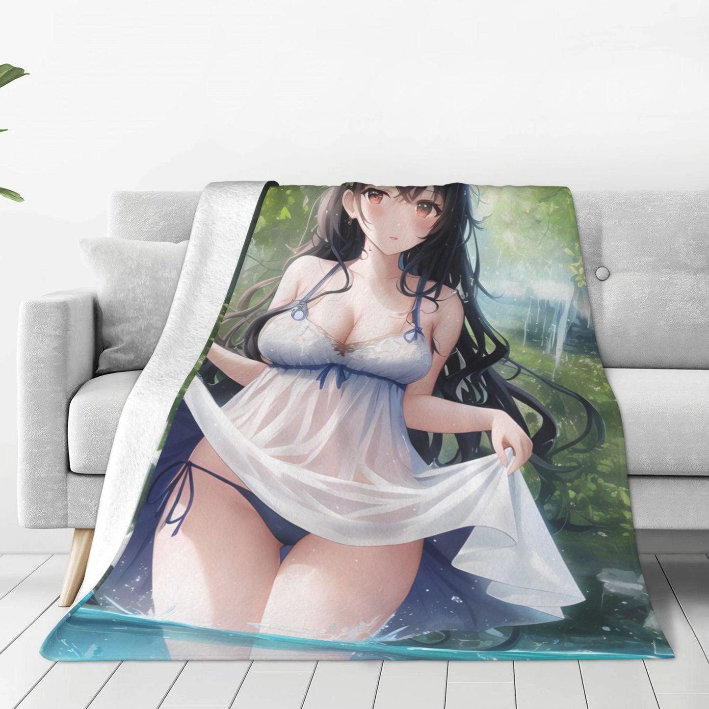 Hot Anime Sexy Girl Modern Blanket Flannel Soft Plush Sofa Bed Throwing Cartoon Blankets Gedruckt Bettdecke Geschenk Gift