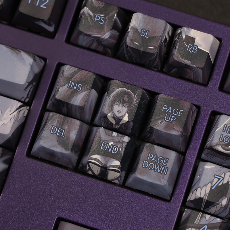 108 Keys/set PBT 5 Sides Dye Subbed Keycaps Cartoon Anime Key Caps Cherry Profile Keycap For Attack on Titan Diablo Style