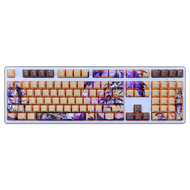 108 Keys/set Genshin Impact Cyno Keycap PBT Dye Subbed Backlit Keycaps Cartoon Anime Gaming Key Caps For ANSI 61 87 104 108