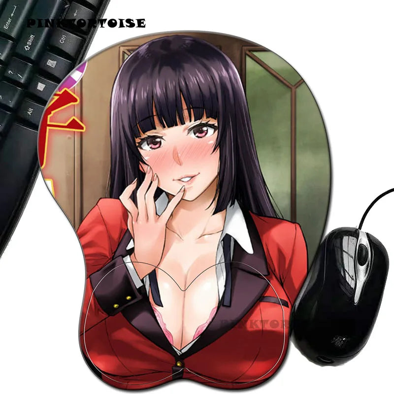 PINKTORTOISE Anime mousepad Jabami yumeko kakegurui Mice pad Silicon anime 3D mousepad laptop Mice Pad Ergonomic MousePad mat