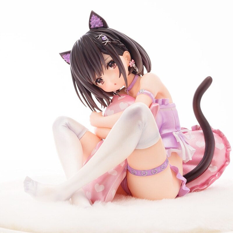 My Cat Is A Lovely Girl 2 Face Eat Fish Cute Figure Pvc Toy Anime Statue No  Box | eBay