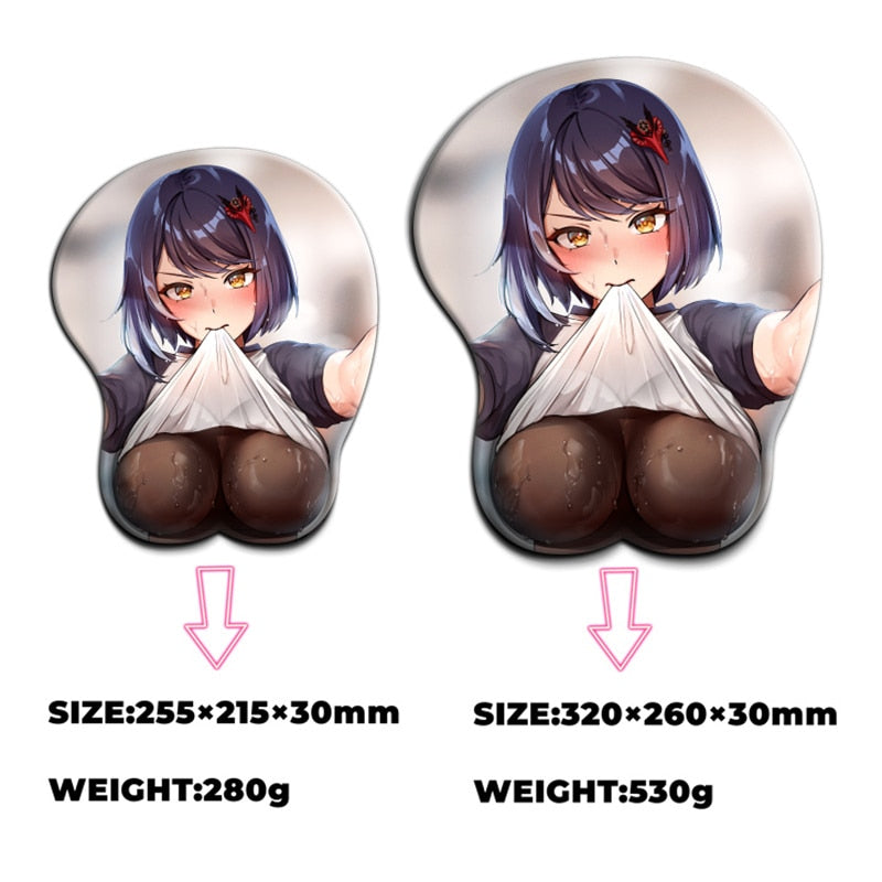 Genshin Impact Kujou Sara Repose-poignet Silicone Gel Tapis Seins Tapis de souris 3D Oppai Tapis de souris Gros Sexy Gamer Anime Mignon