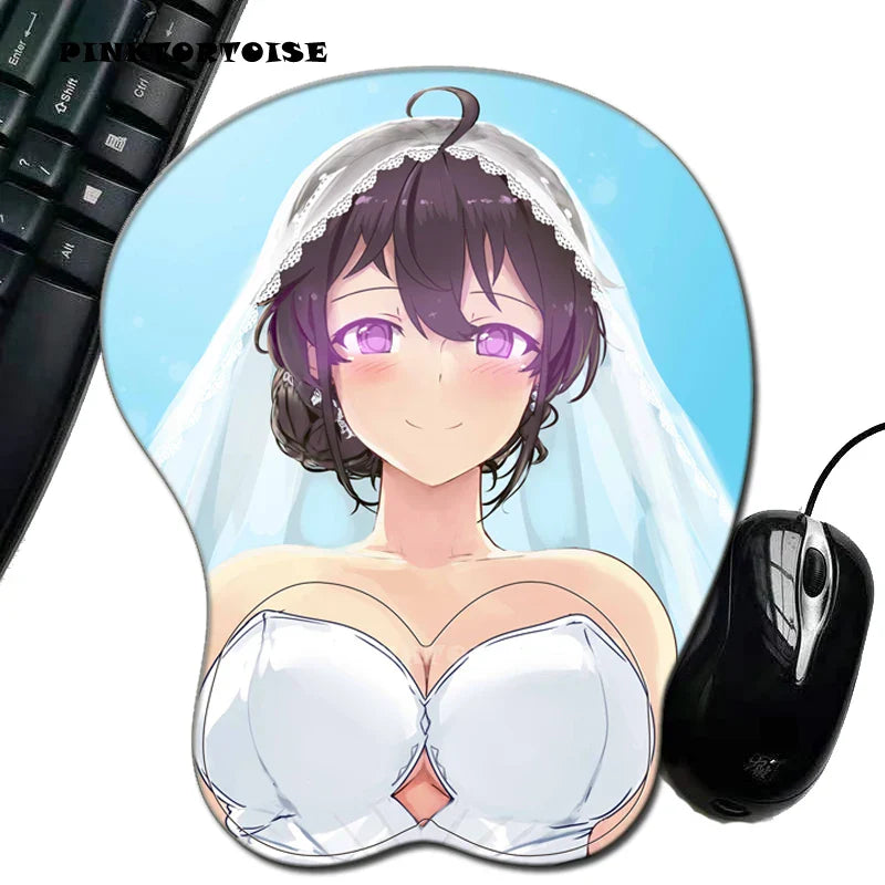 Anime  Anime MousePad miyauri sansha bride 3D Breast Mouse Pad Silicone Wrist Rest  Mousepad Hand PC Office Mouse mat