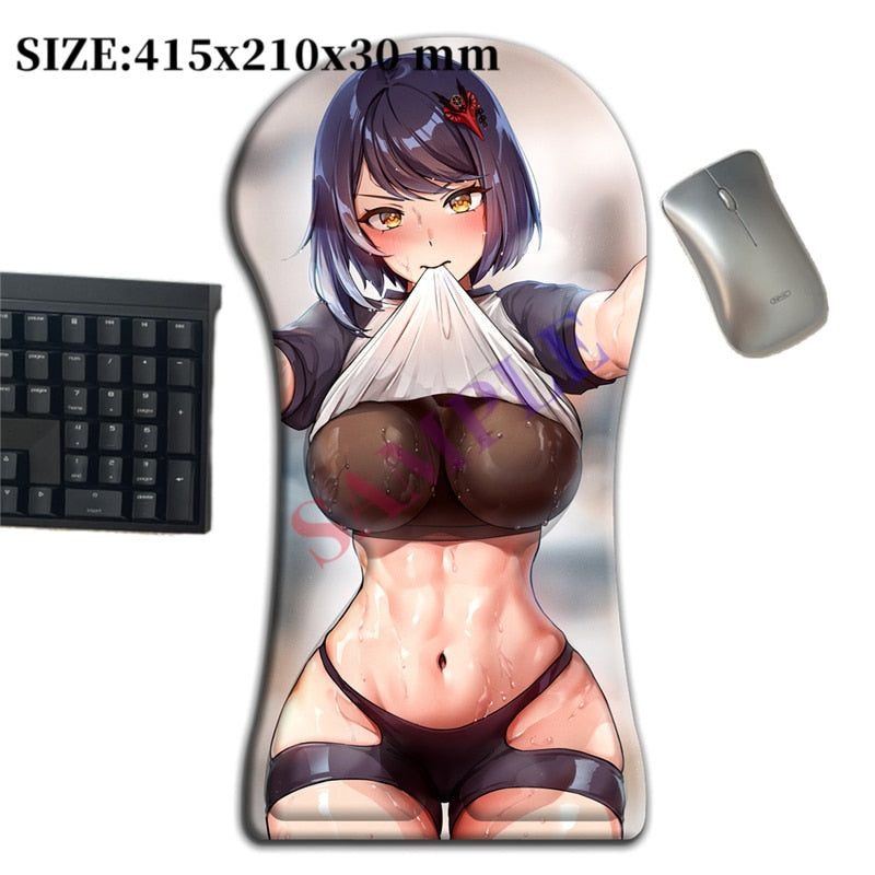 415mm Genshin Impact Kujou Sara 3D Whole Body Mouse Pad Large Arm Wrist Rest Anime Gamer Sexy Oppai Gaming Pad Desk Mat