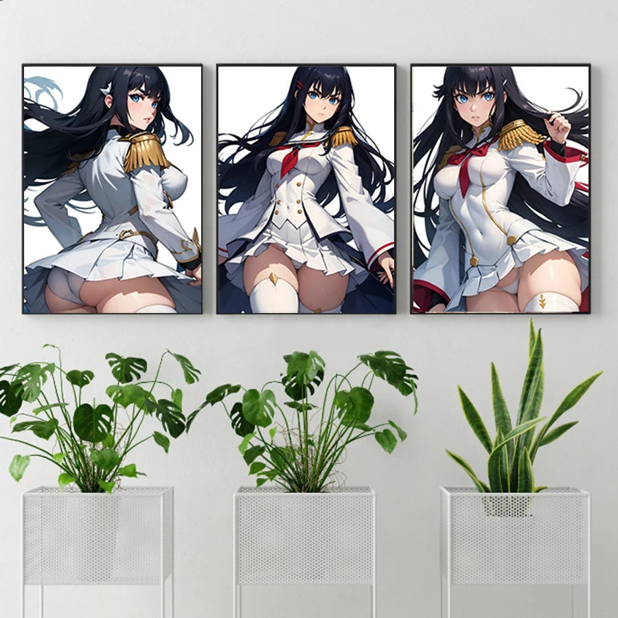 Hot Sexy Beauty Canvas Wall Art, Anime Girl Canvas Poster, Cartoon Anime Prints Poster For Living Room Home Decor Frameless