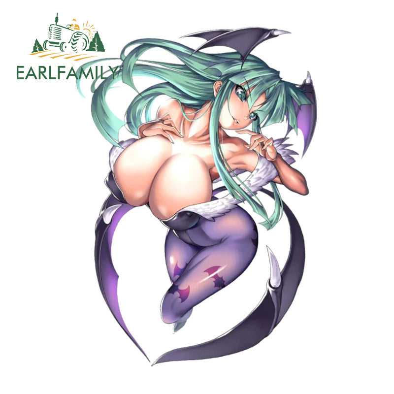 Hentai anime sticker 13cm x 9.2cm for Morrigan Aensland Hentai Sexy Car Sticker Anime Devil Girl Decal Air Conditioner Creative Decoration