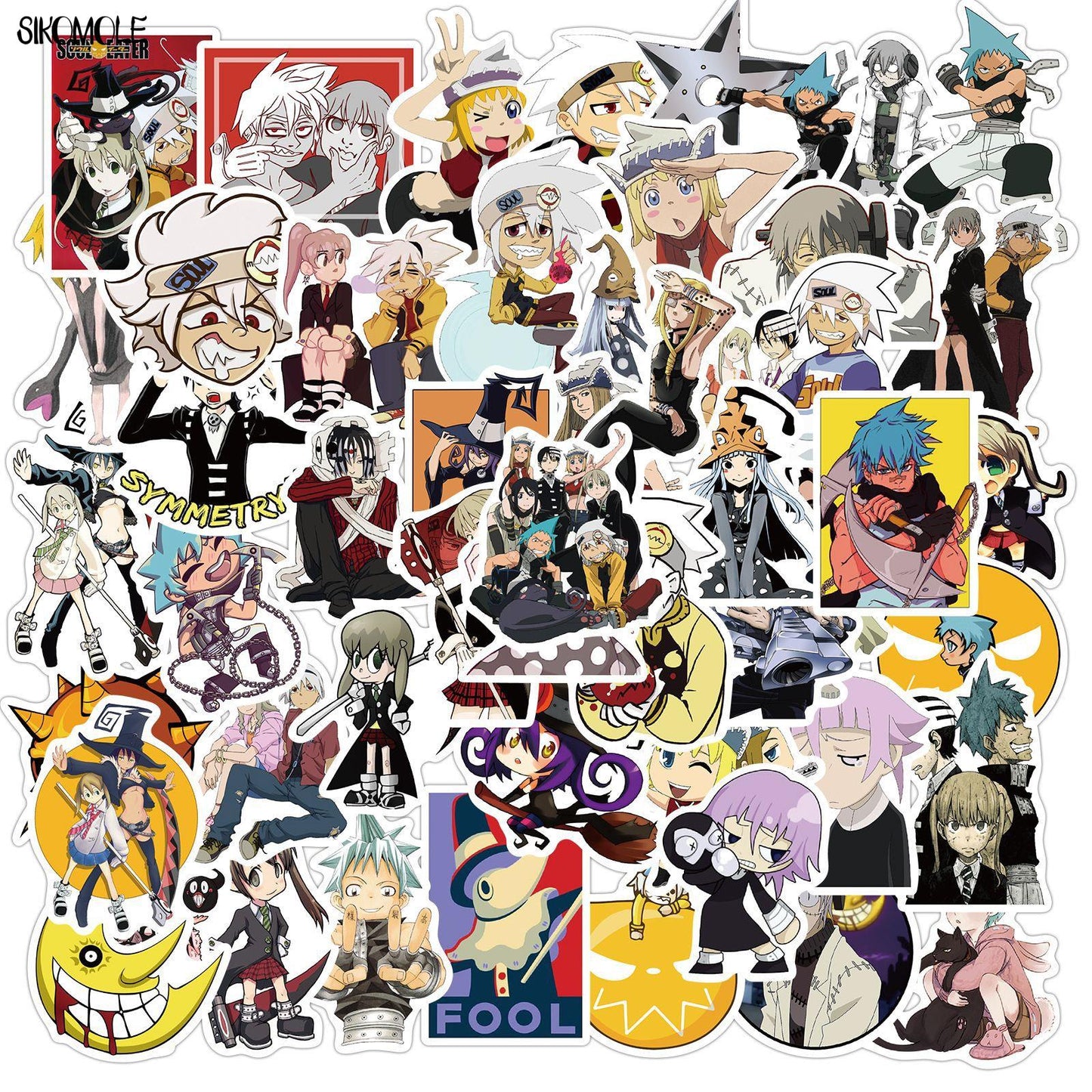 10/30/50PCS Japanese Anime Soul Eater Stickers Cartoon DIY Toys Helmet Bicycle Guitar Notebook Skate Decals Graffiti Sticker F5