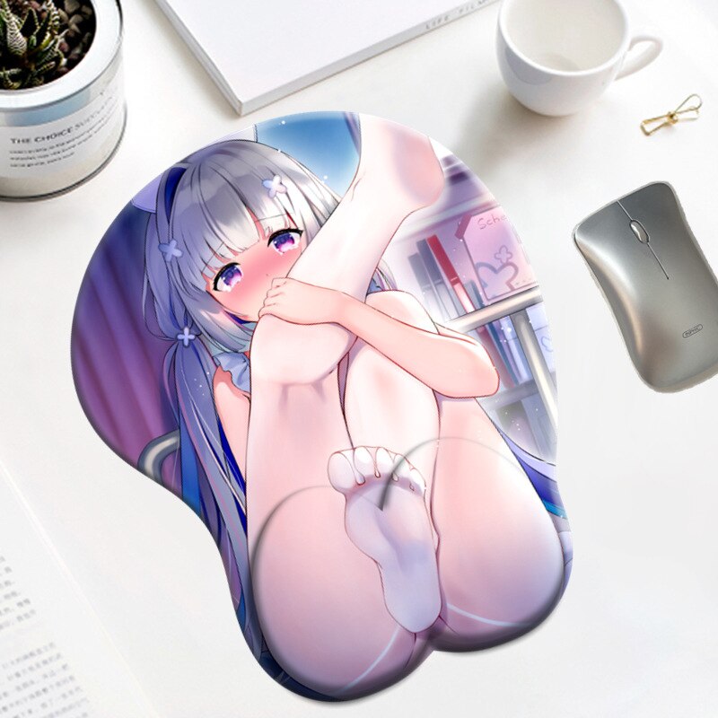 Hololive Inugami Korone Big Breast 3D Boobs Mousepad Silicone Gel Gaming with Wrist Rest Oppai Mouse Pad Cute Anime Desk Mat