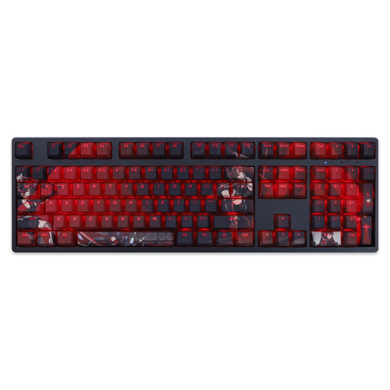 108 Keys/set GRAY RAVEN PUNISHING Lucia Keycap PBT Dye Subbed Backlit Keycaps Anime Gaming Key Caps For ANSI 61 87 104 108