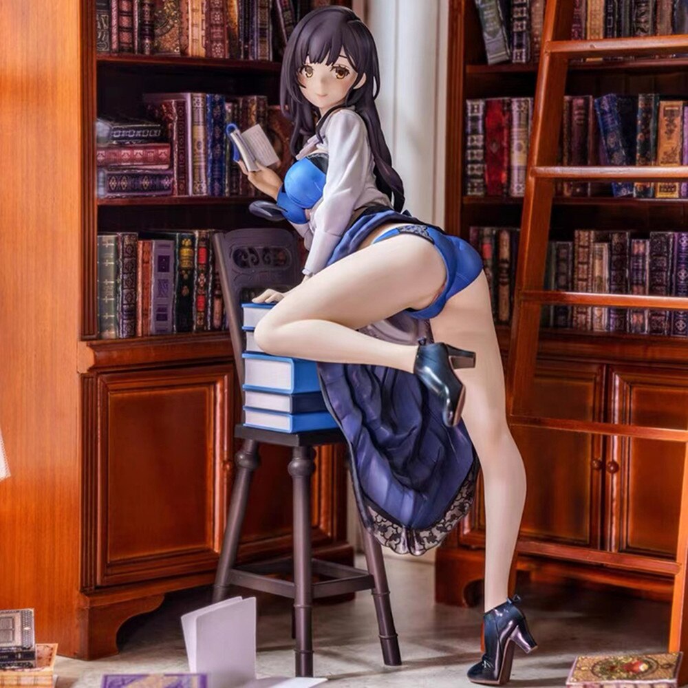 27cm Native The Literary Type Anime Figure Book Girl Akemi Mikoto Action Figure Literary Type Girl Adult Figurine Doll