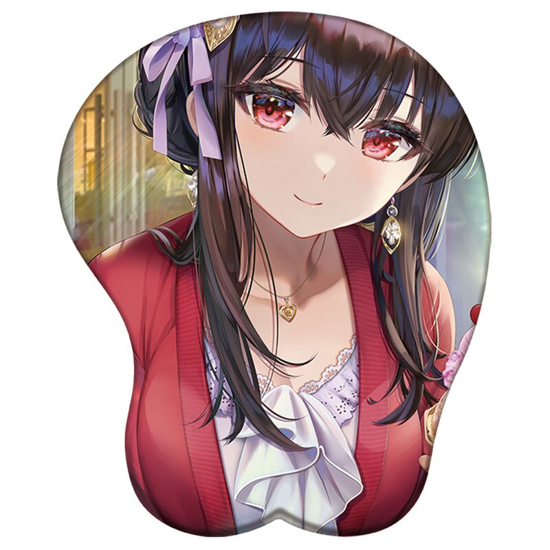 Anime Popular Female Lead Wrist Support Mousepad Albedo Mai Yumeko 3D Silicone Mouse Pad Megumin Sexy Oppai Wrist Rest MousePad