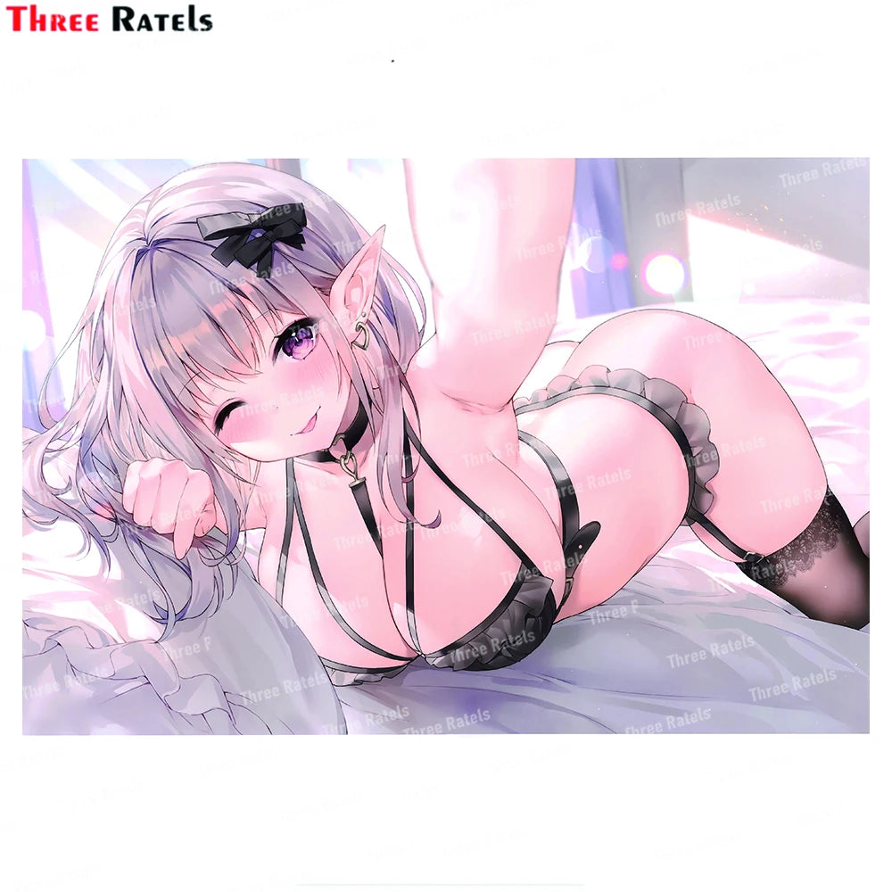 Three Ratels K69 Origina Anime Girl Sexy Decals Cartoon Refrigerator Vinyl Car Stickers Waterproof Material