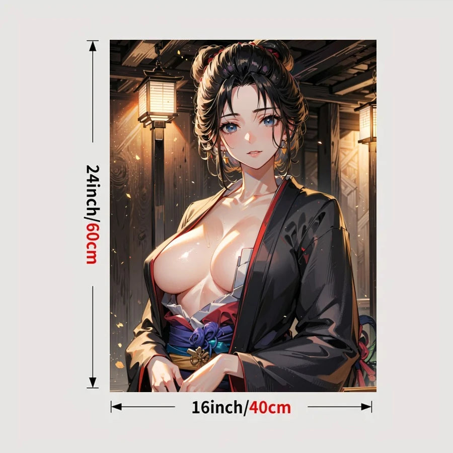 1pc Sexy Anime Girl Lamp Canvas Wall Art, Anime Character Canvas Poster, Prints Poster For Living Room Home Decor Frameless