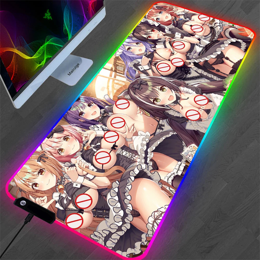 RGB Mouse Pads Sexy RGB Glowing Mouse mats Computer Desk Mat Send USB Interface Charger Advanced Backlight MousePad