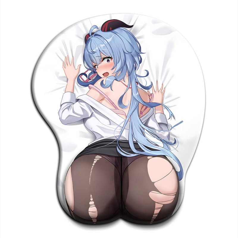 Genshin Impact Nilou Ganyu Mona Sexy Ass Tapis de souris avec repose-poignet 3D Gros cul Anime Kawaii Tapis de bureau Tapis de souris de jeu