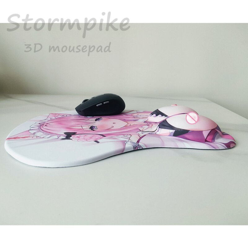 Hololive Hakui Koyori Small Chest with 3D Nipple Mouse Pad Anime Cute Figure Sexy Oppai Mousepad with Wrist Rest Kawaii Desk Mat