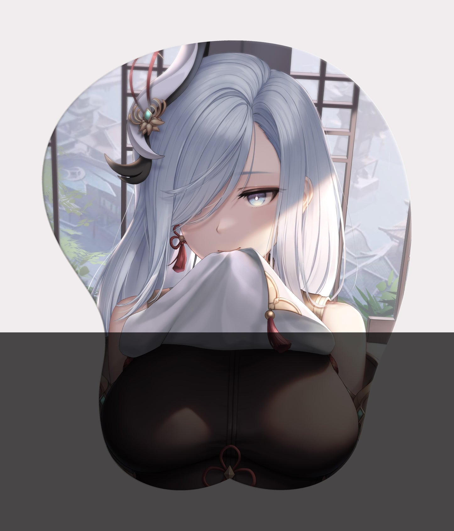 Genshin Impact Shenhe Mousepad 3D Hand Wrist Rest Mouse Pad Game Mousepad Silicone Breast Oppai Soft Mouse Mat Office Work Gift