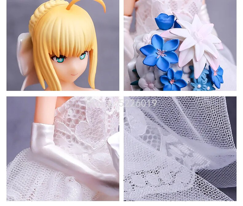 26cm Fate/Stay Night Anime Figure SABER 10th Royal Wedding Dress Ver. Action Figure Saber Bikini Sexy Anime Figurine Model Toys