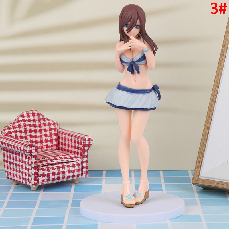 20CM Anime The Quintessential Quintuplets Action Figure Nakano Ichika Nino Itsuki Sexy Swimsuit Standing Kawaii Collection Toys