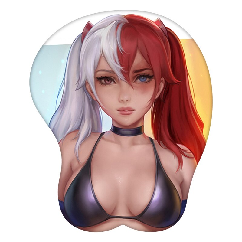 My Hero Academia Todoroki Shouto 3D Mouse Pad Anime Wrist Rest Silicone Sexy Creative Gaming Mousepad Mat