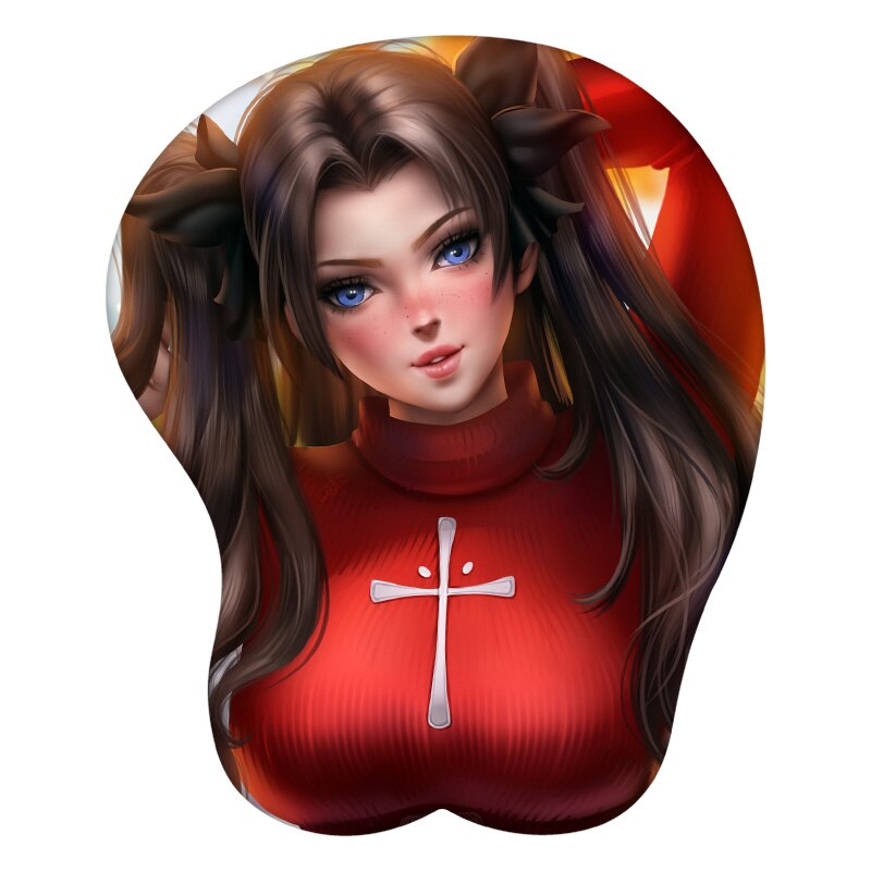 Anime 3D Mouse Pad Tohsaka Rin Fate/Staynight Wrist Rest Silicone Sexy Creative Gaming Mousepad Mat