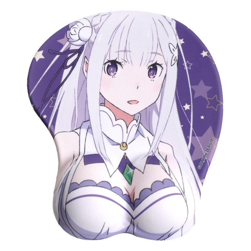 Anime Re:life In A Different World From Zero cute Emilia 3D Wrist Mouse Pad Office Game Silicone Mouse Mat Computer Accessories