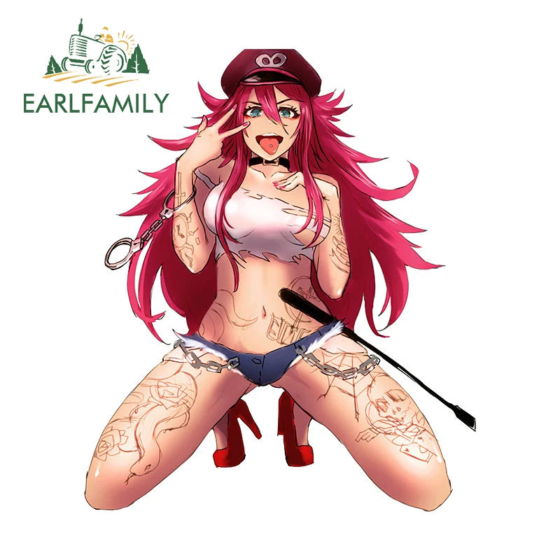 EARLFAMILY 13cm Makima Succubus NSFW Blacked Tattoos Fanart Car Stickers Hentai Anime Waifu Decal Creative Vinyl Car Accessories