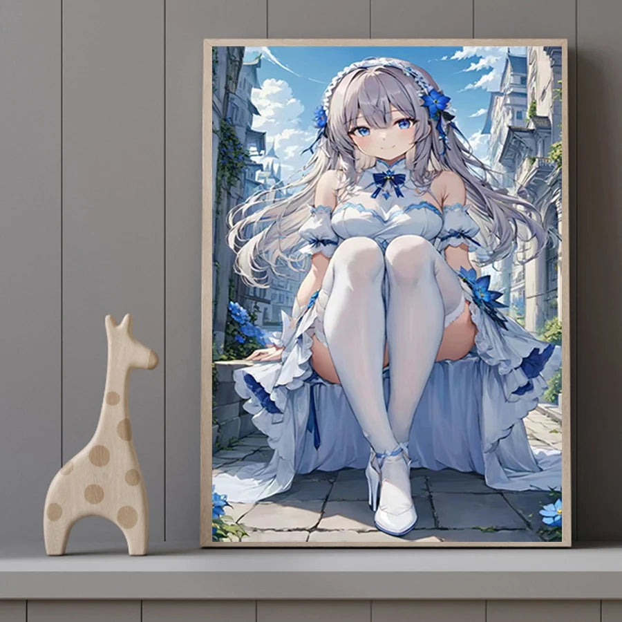 Hot Sexy Beauty Canvas Wall Art, Lovely Loli Canvas Poster, Cartoon Anime Prints Poster For Living Room Home Decor Frameless