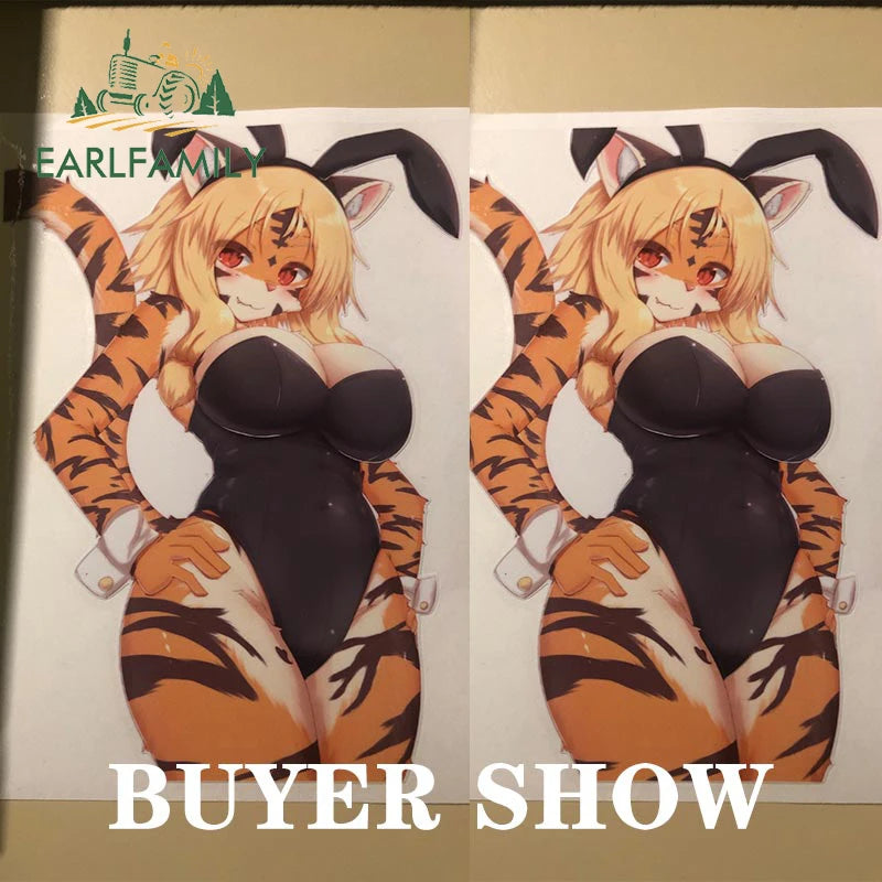 Hentai anime sticker 13cm x 9.4cm for Sexy Furry Girl Creative Car Stickers Occlusion Scratch Decal Windshield Bumper Windows Surfboard