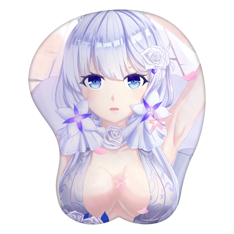 3D Mouse Pad Illustrious Azur Lane Anime Wrist Rest Silicone Sexy Creative Gaming Mousepad Mat