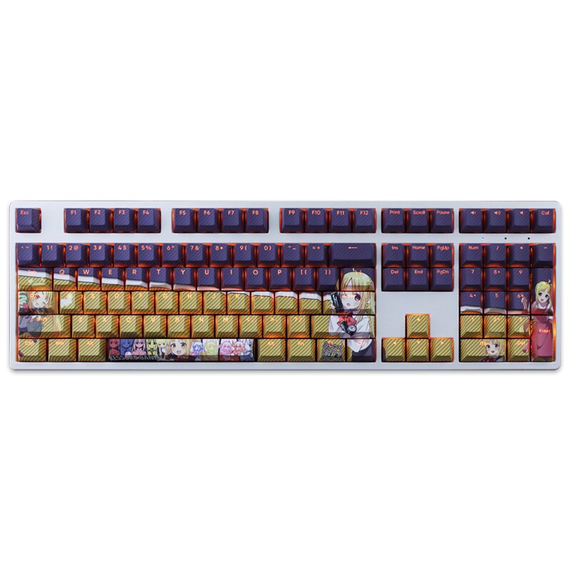 108 Keys PBT Dye Subbed Keycaps Cartoon Anime Gaming Key Caps BOCCHI THE ROCK Ijichi Nijika Backlit Keycap For ANSI Layout