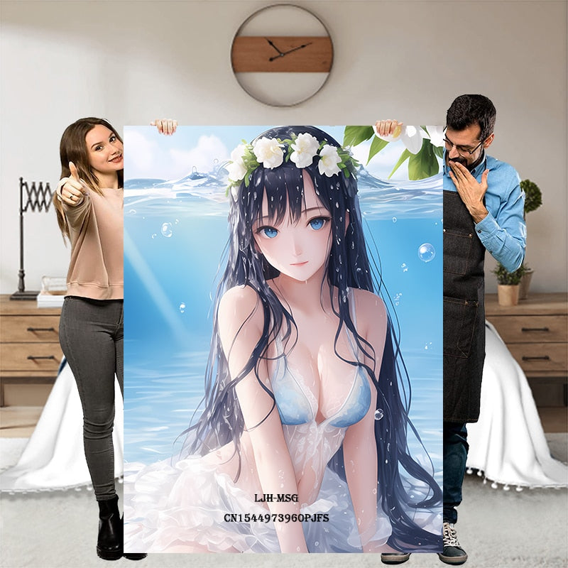 Cute Anime Girls Blanket Cartoon HD Single Mattress Aldult Sofa Bed Set Flannel for Children Teen Covers Bedding Blankets Gifts