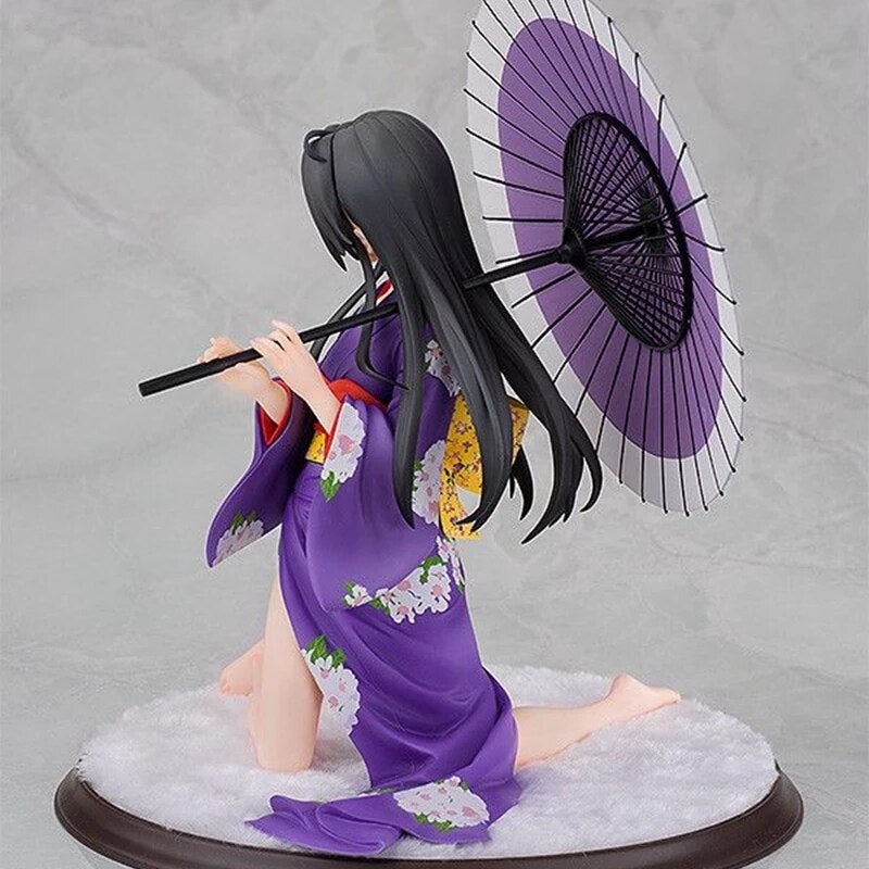 Figurine d'anime japonais Yukinoshita Yukino Kimono sexy à genoux 12 cm Modèle de poupée Bureau Collection statique Cadeau Ornement Jouets