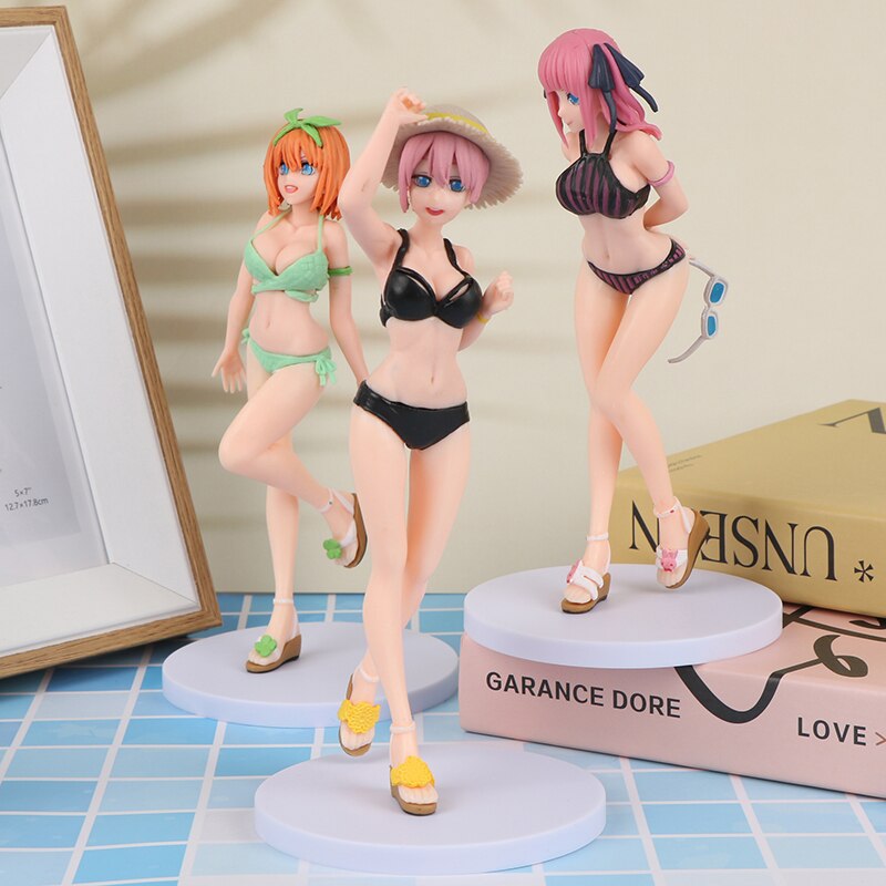 20CM Anime The Quintessential Quintuplets Action Figure Nakano Ichika Nino Itsuki Sexy Swimsuit Standing Kawaii Collection Toys