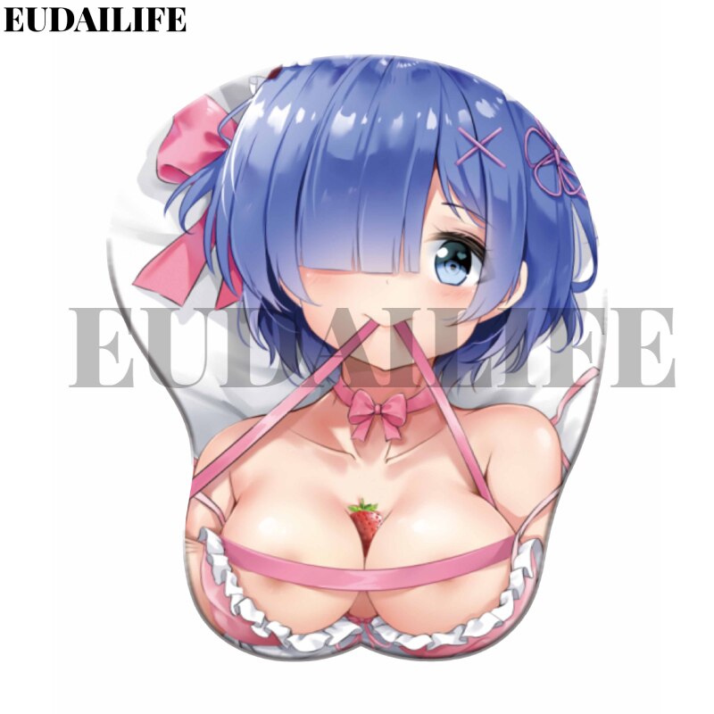 Rem Ram Emilia Re zero Anime 3D Hand Wrist Rest Mouse Pad Mousepad Silicone Breast Oppai Soft Mouse Mat Office Work Otaku Gift