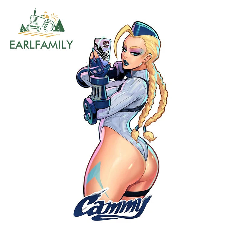 Hentai anime sticker 13cm for Sexy Woman Fighters Car Stickers Waterproof Fashionable Decals Car Accessories Windshield Caravan Decor