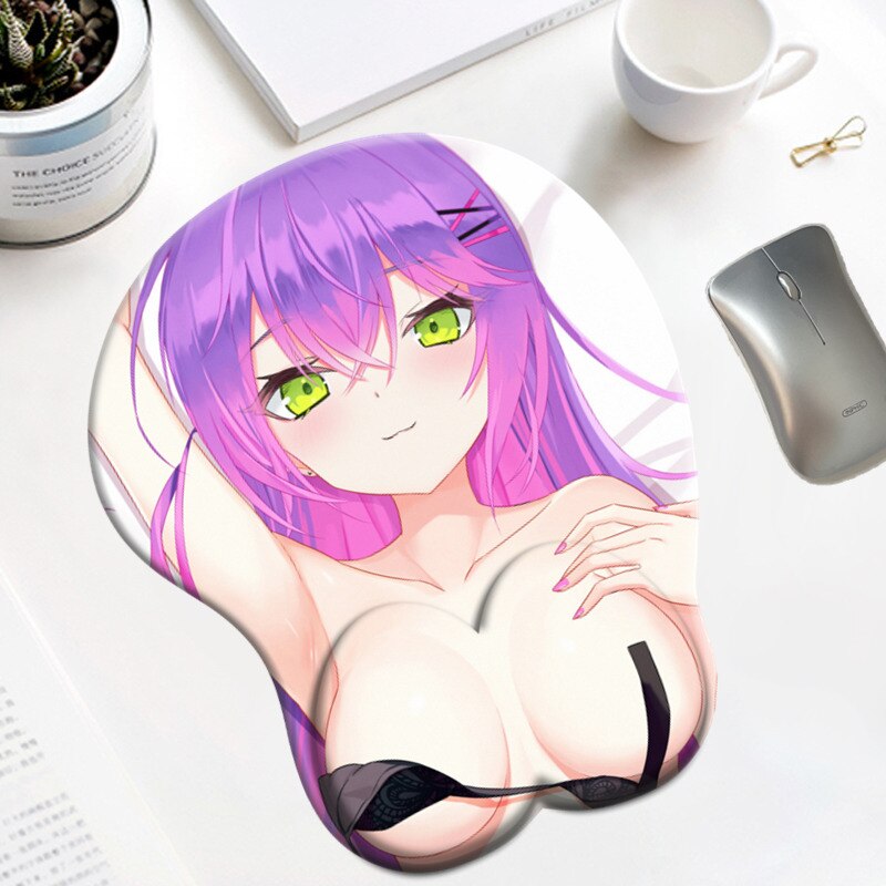 Hololive Roboco-san Boobs Mousepad with Wrist Rest Mouse Pad Cute Anime 3D Oppai Silicone Gel Gaming Big Breast Desk Mat