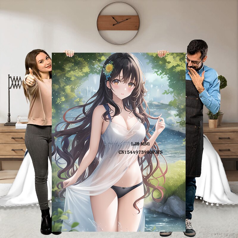 Hot Anime Sexy Girl Modern Blanket Flannel Soft Plush Sofa Bed Throwing Cartoon Blankets Gedruckt Bettdecke Geschenk Gift