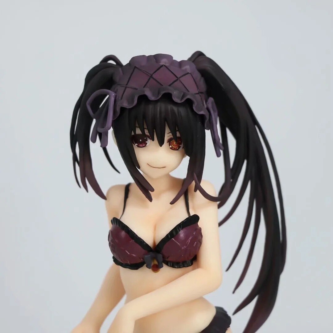 16CM Anime Figure Tokisaki Kurumi Japanese DATE A LIVE Sexy Swimsuit Kneeling Model Dolls Toy Gift Collect Boxed Ornaments PVC