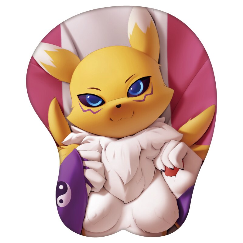 Anime 3D Mouse Pad Renamon Digital Monster Furry Wrist Rest Silicone Sexy Creative Gaming Mousepad Mat