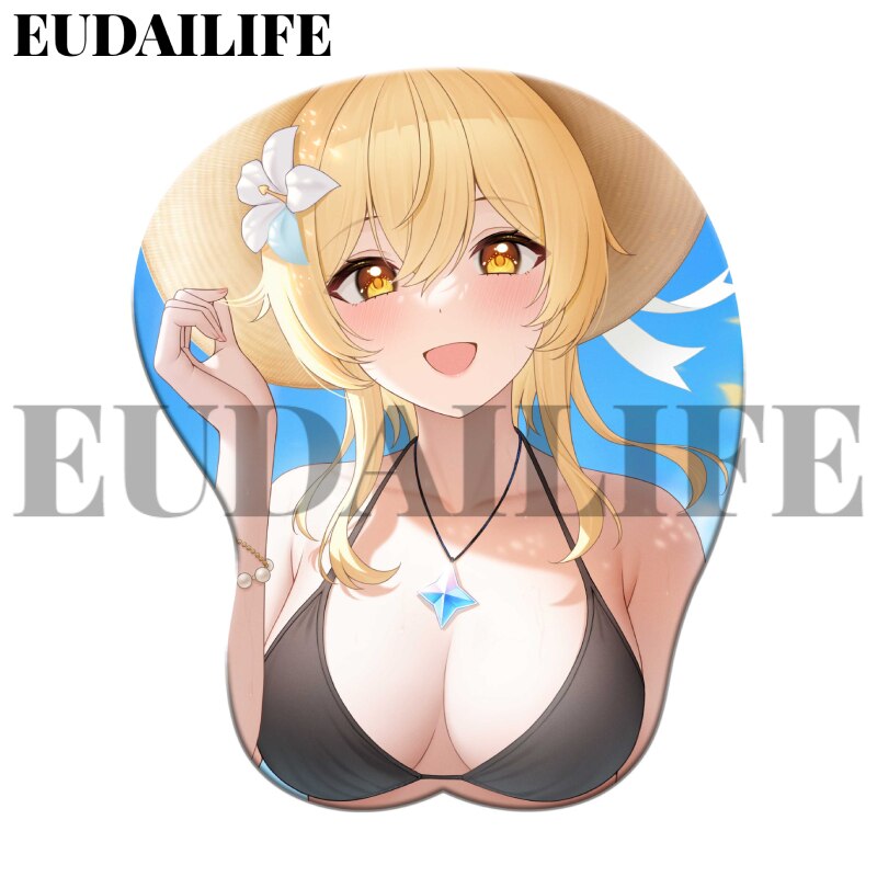 Shenhe Lumine Hutao Yelan 3D Hand Wrist Rest Mouse Pad Genshin Impact Mousepad Silicone Breast Oppai Soft Mouse Mat Office Work