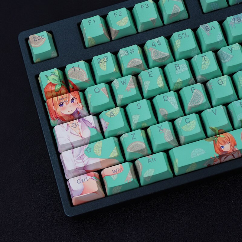 108 Keys PBT Dye Subbed Keycaps Anime Key Caps OEM Profile Backlit Keycap For The Quintessential Quintuplets Nakano Yotsuba