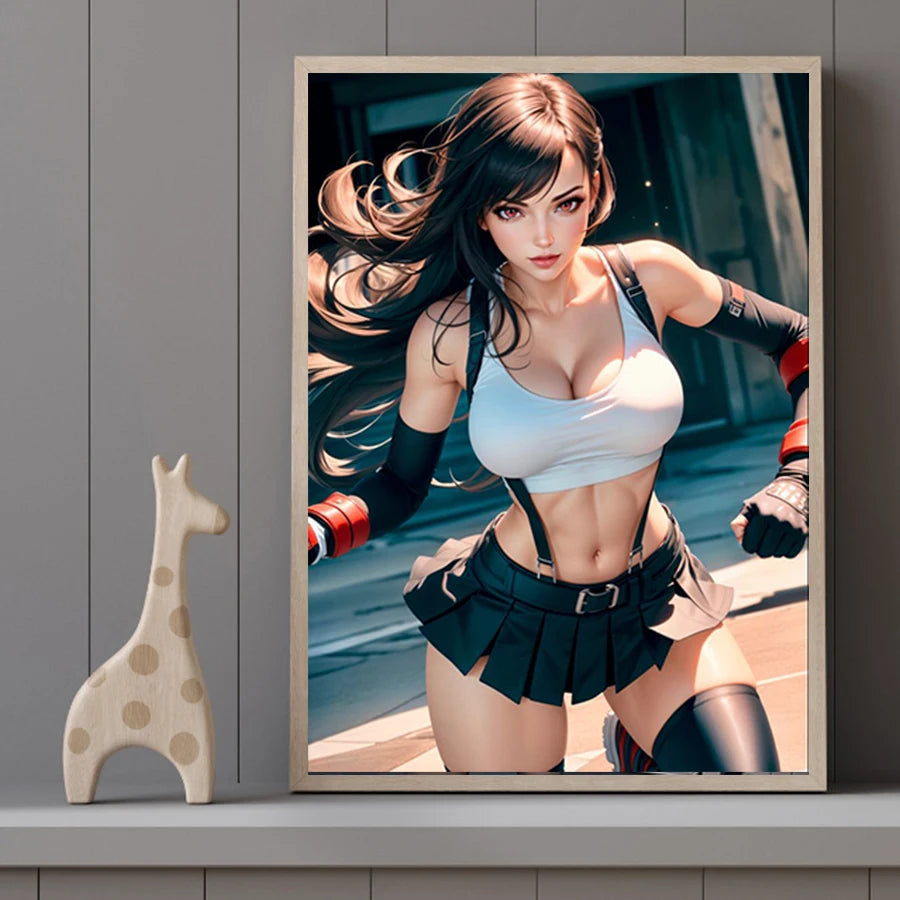 Hot Sexy Beauty Canvas Wall Art, Anime Girl Canvas Poster, Cartoon Anime Prints Poster For Living Room Home Decor Frameless