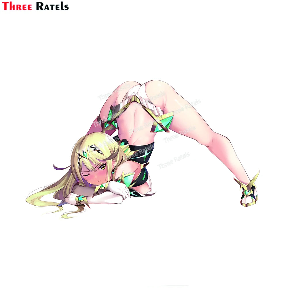 Three Ratels H338 Sexy Anime Girl Mythra And Mythra Xenoblade Chronicles For Car External Decor Auto Accessories Anti Scratch