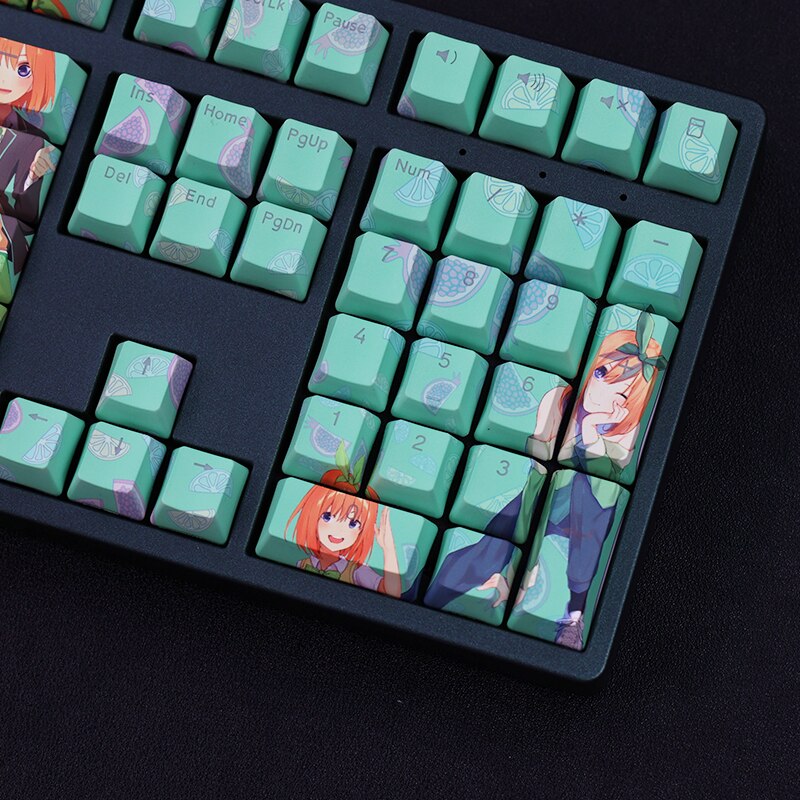 108 Keys PBT Dye Subbed Keycaps Anime Key Caps OEM Profile Backlit Keycap For The Quintessential Quintuplets Nakano Yotsuba