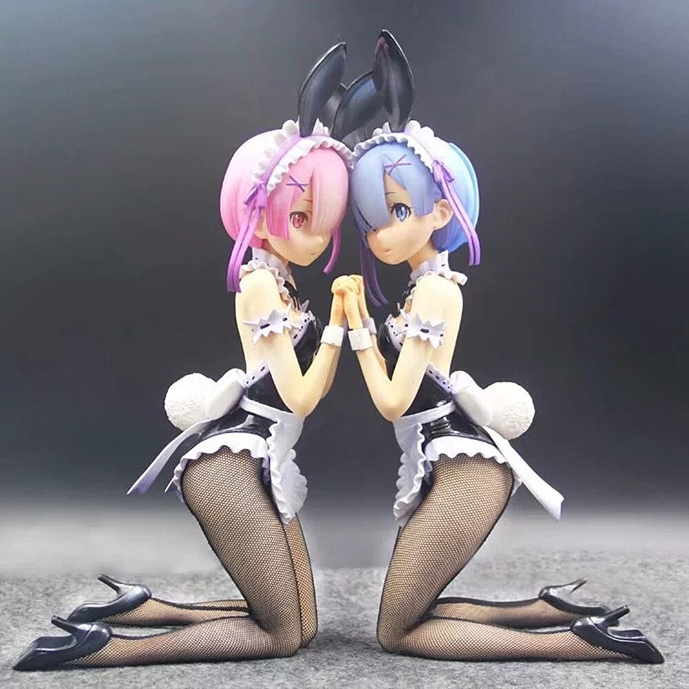 29CM Big Size Re:Life In A Different World From Zero Rem Ram Maid Outfit Bunny Girl Action Figure Toys Sexy Girl Anime Model Toy