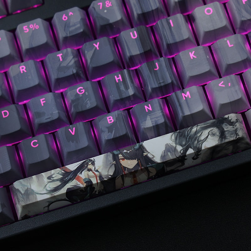 108 Keys PBT Dye Subbed Keycaps Cartoon Anime Gaming Key Caps Arknights Dusk Backlit Keycap For ANSI 61 97 104 108 Layout